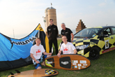 Record-breaking challengers, Ross Head and Kelvin Lake, with their unique kitesurfing boards featuring Stratasys 3D printed fins and inserts