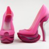 3D printed in VeroClear and VeroMagenta simultaneously, and rigid and soft materials, the shoes fully utilize the power of Stratasys’ Connex3 triple-jetting technology